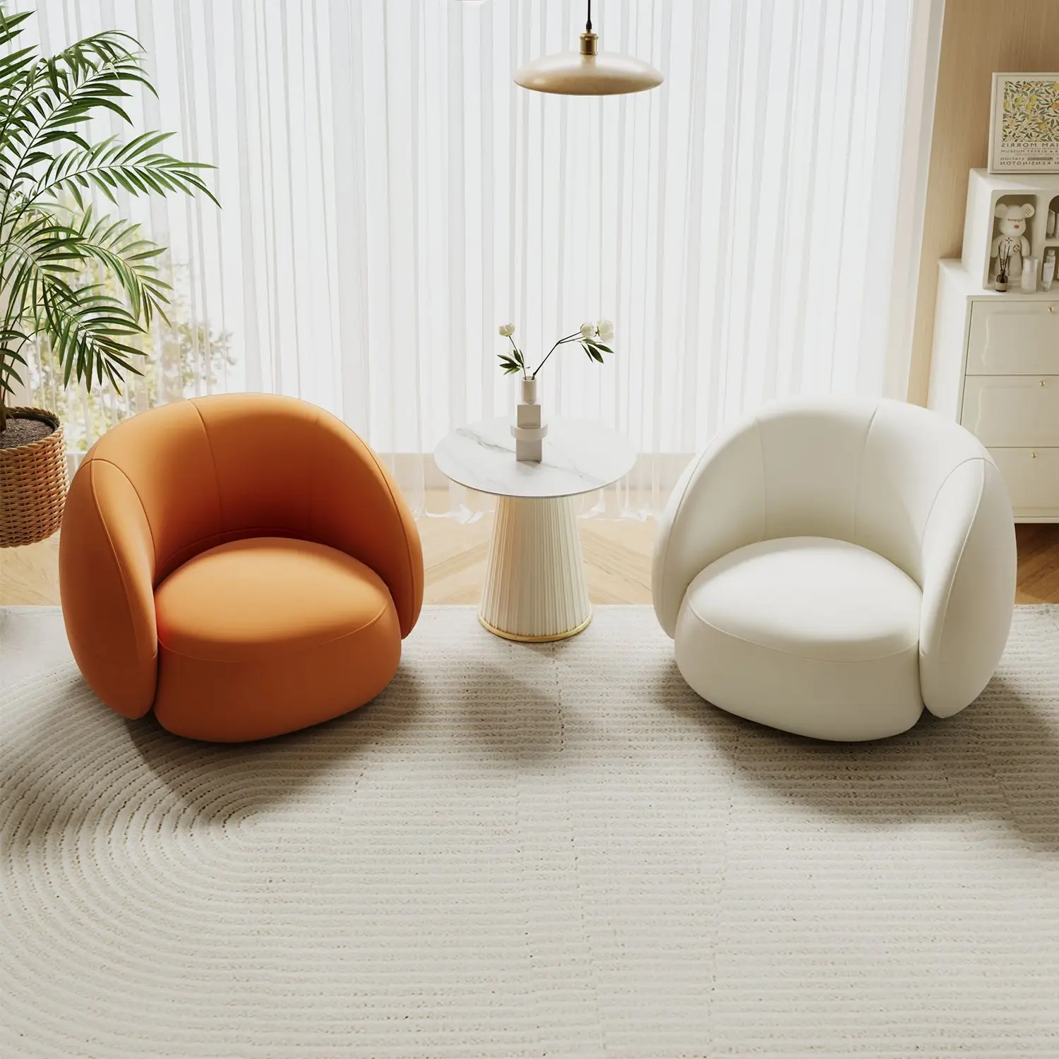 Modern Minimalist Nordic Luxury Yuanbao Armchair Single Sofa Clothing Store Influencer Lounge Reception Meeting Creative Area