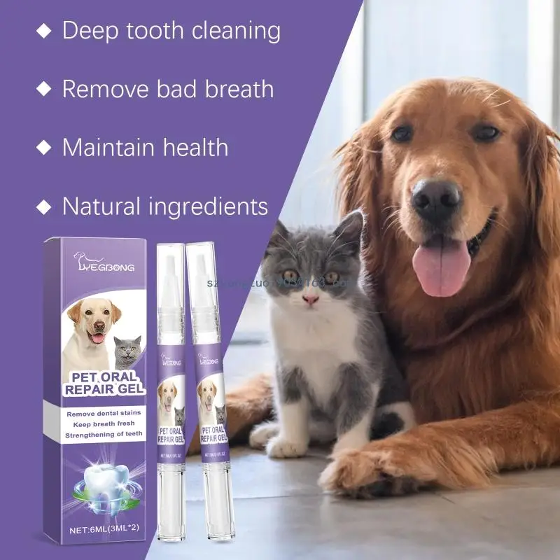 Pet Toothbrush Easy To Use for Cats Dogs Soft Bristles Easy Teeth Cleaning