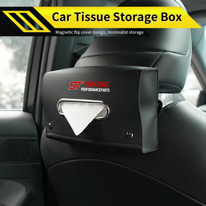 가죽 자동차 티슈 보관함 대시보드 티슈 홀더 액세서리 포드 ST 라인 레이싱 RS S 쿠가 피에스타 퓨전 머스탱용
