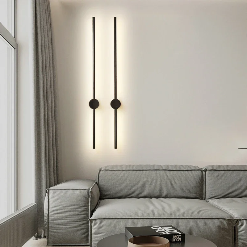 RGB LED Wall Lamp Rotatable 60/80/100cm Wall Decor Sconce For Bedroom Living Room Study Decorative Illumination Fixtures