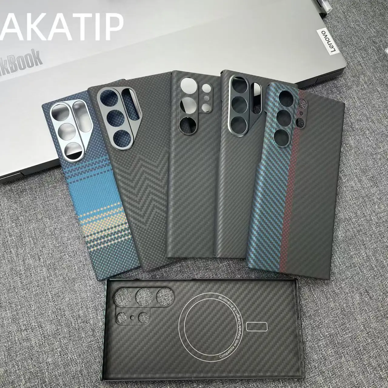 AKATIP Aramid Fiber Carbon Finish Magnetic Luxurious Shockproof Case