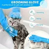 Pet Grooming Bathing Gloves Dog Cat Bathing Shampoo Scrubber Magic Massaging Cleaning Cleanner Sponge Silicon Hair Removal Glove 2