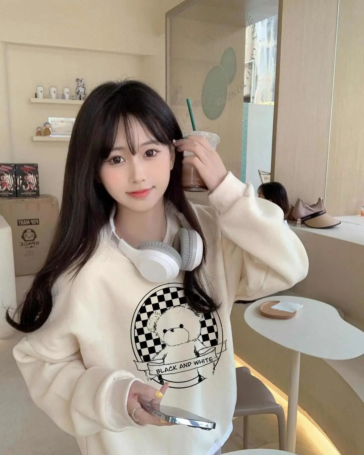 Kawaii Loose-fitting Student Clothes Hoodie Web Celebrity Lovers Hoodie Girl Long-sleeved Bear Top 2022 New