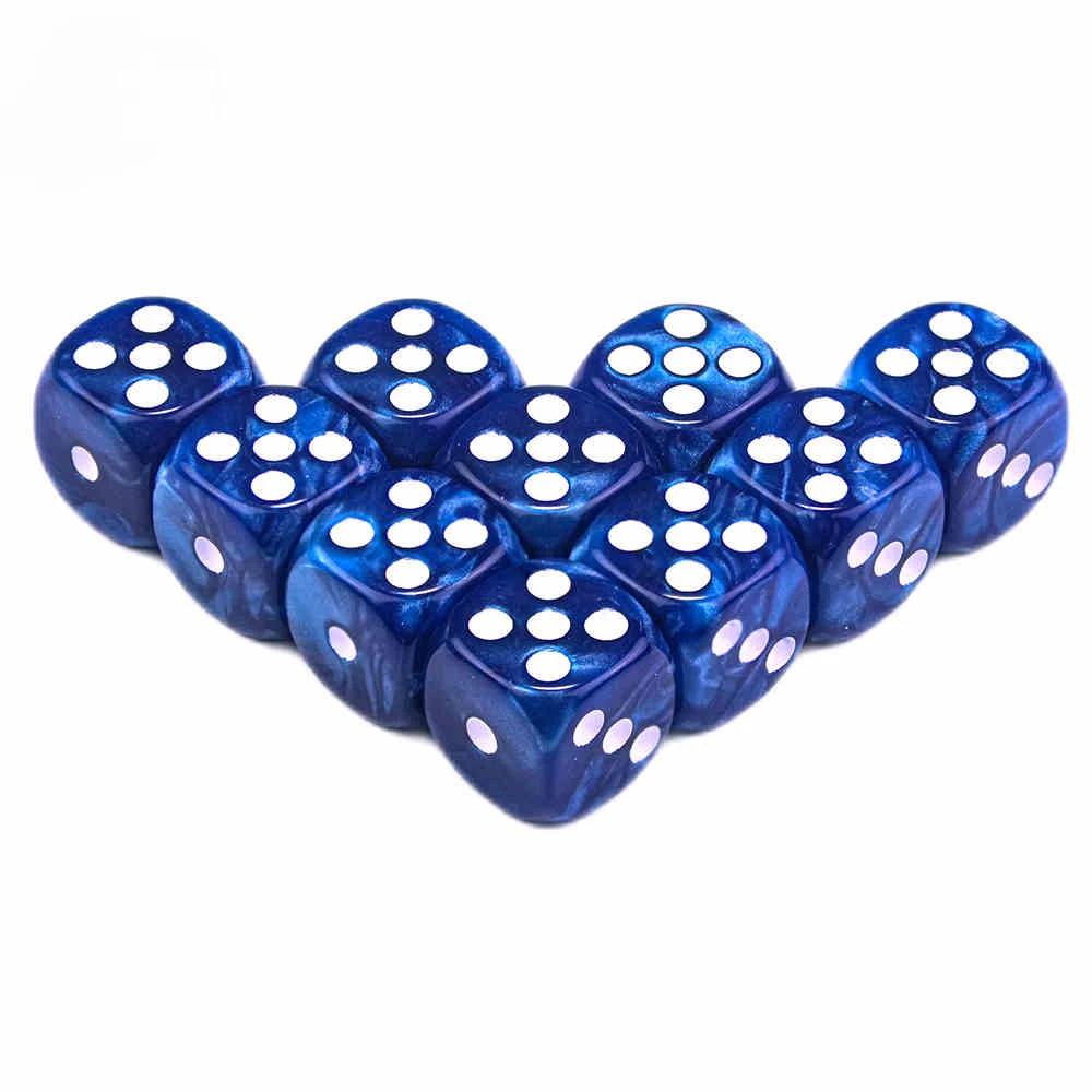 D6 Dice Set 10pcs/lot Round Corner 6-Sided 16mm Acrylic Dice for DND RPG Entertainment Party Roleplaying Table Board Games