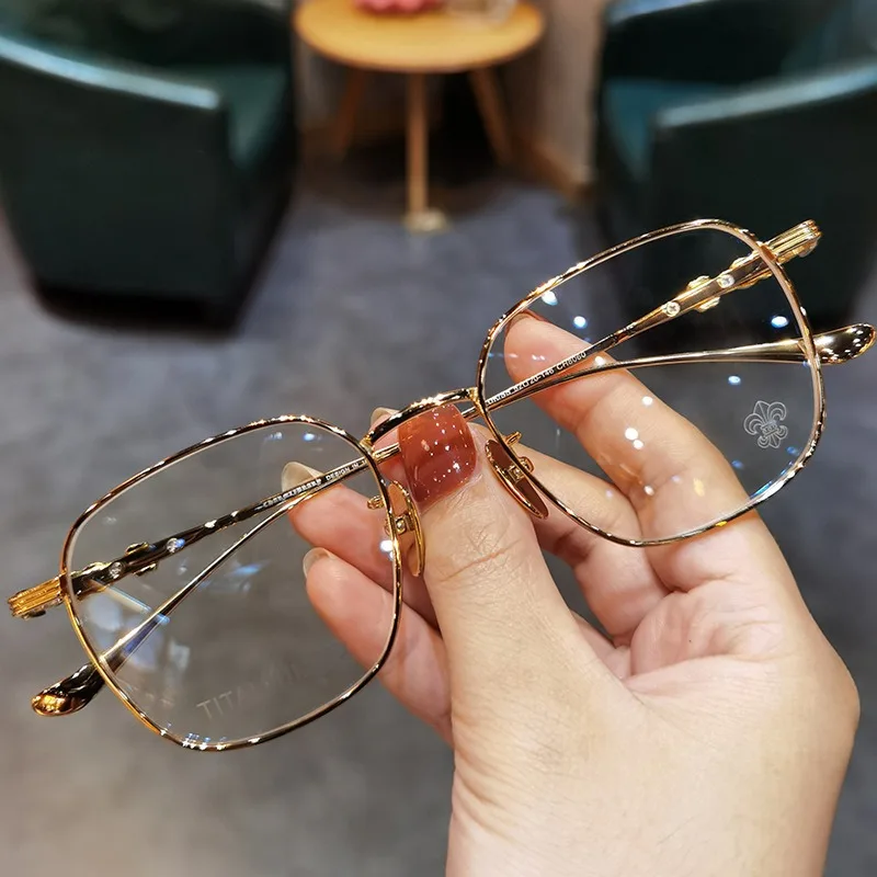 Gold/Silver Large Frame Presbyopia Glasses Resin Lenses Blue Light Resistant Reading Glasses Wholesale of Unisex Products 4