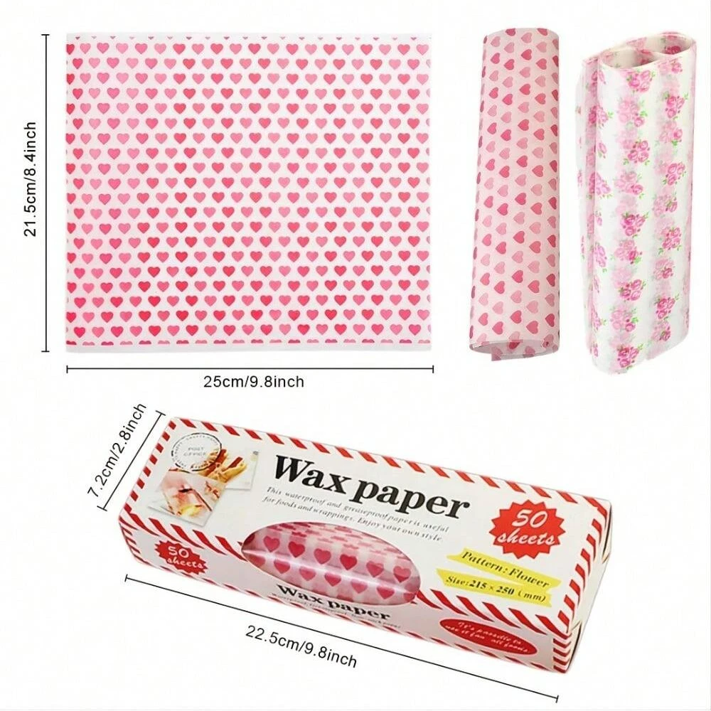 Versatile Greaseproof Wax Paper for Food Wrapping and Baking (50 Sheets)