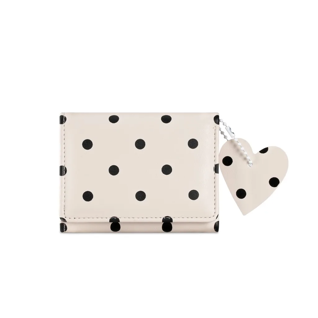 Polka Dot Aesthetic Women's Tri-Fold Wallet and Coin Pouch
