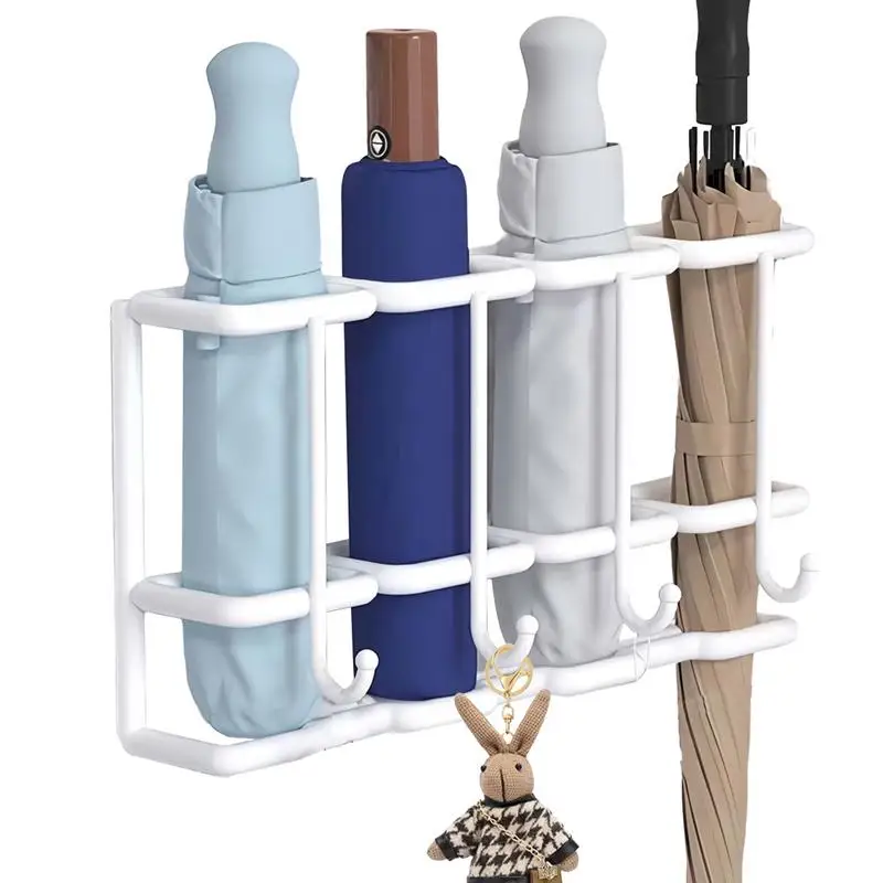 Umbrella Organizer For Wall Wall Mounted 4-Slot Metal Rack Stand For Umbrellas Household Supplies Space Saving Organizer Home