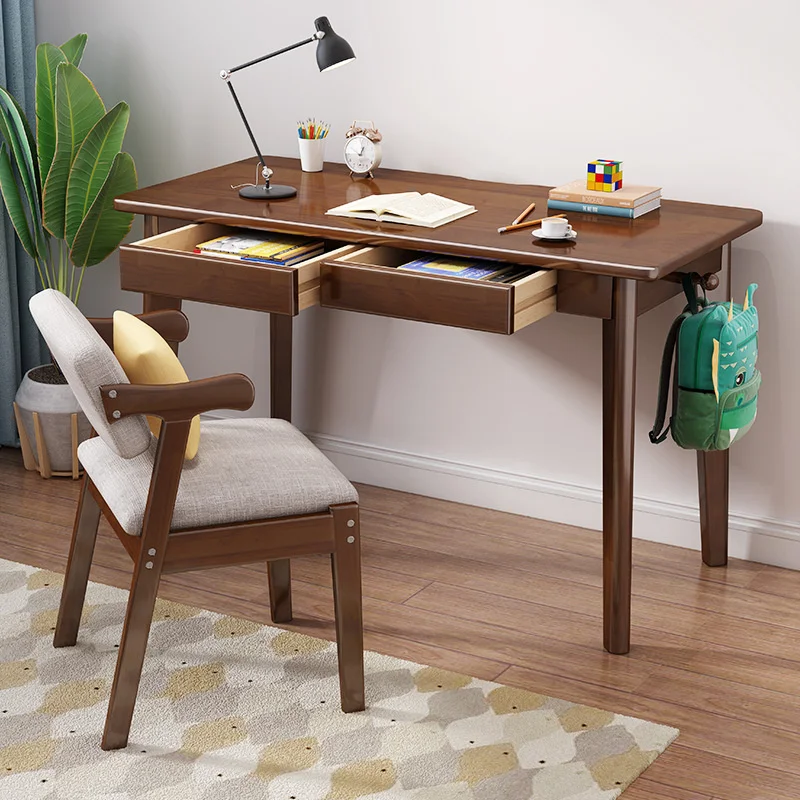 

Top Quality Modern Solid Wood Nordic Home Study Table Children Kids' Rectangle Office Computer Desks with Chair