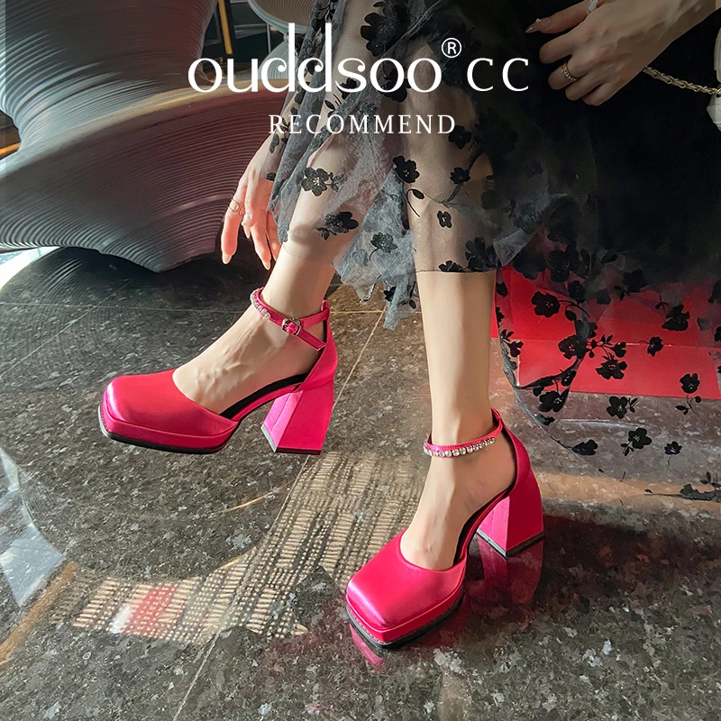 

Ods Women Mary Janes Lolita Shoes Thick Platform Shoes Sandals High Heels Pumps Summer Party Ladies Shoes Mujer Zapatos Rhinesto