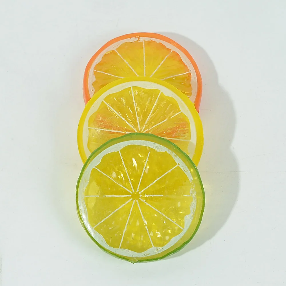 3/9pcs Mini Simulation Fruit Lemon Slices Fake Artificial Plastic Fruit Model Decorative Wedding Ornament Festival Decoration