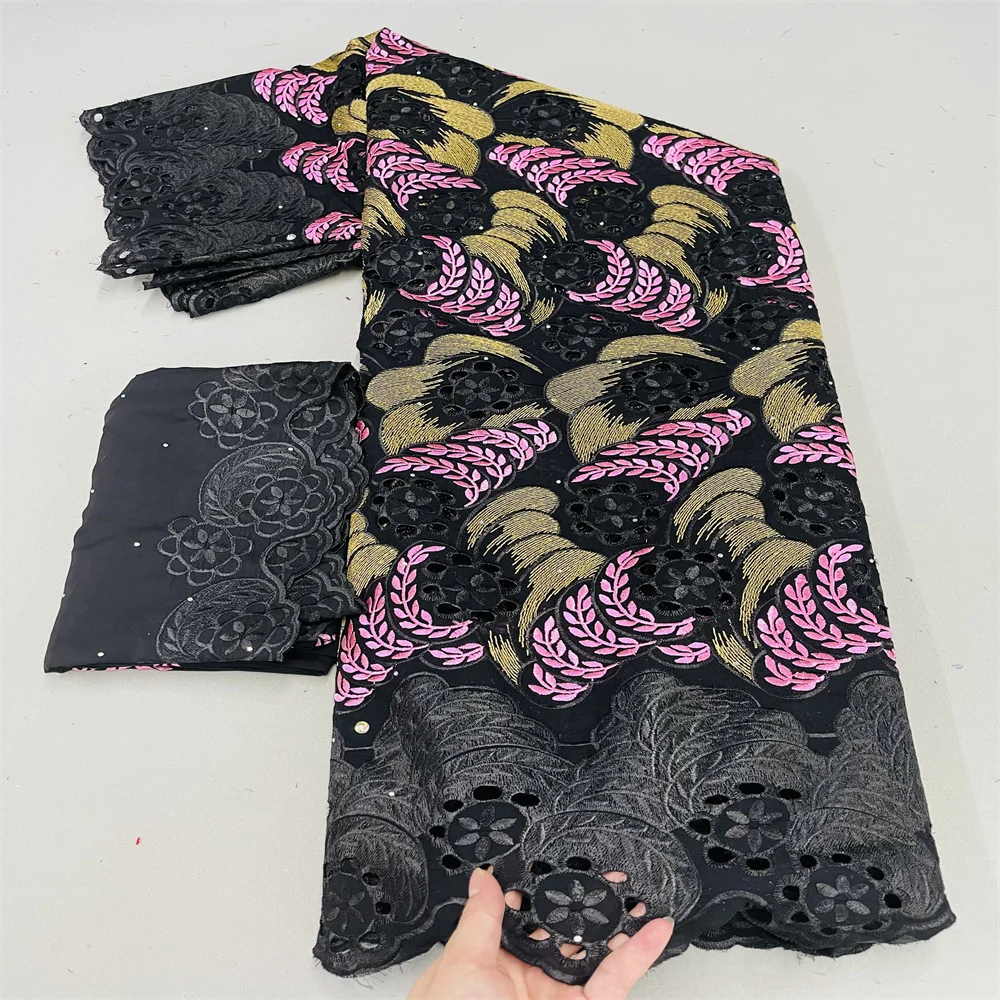 

Familiar African Lace Fabric 5+2 Yards High Quality Swiss Voile Lace Fabric 100%Cotton Embroidered Nigerian Lace Party HL61656