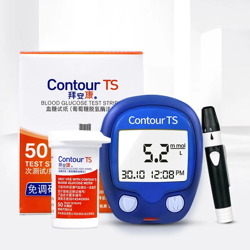 

Contour TS blood glucose monitor and 100 blood glucose test paper blood collection needle alcohol cotton health monitoring