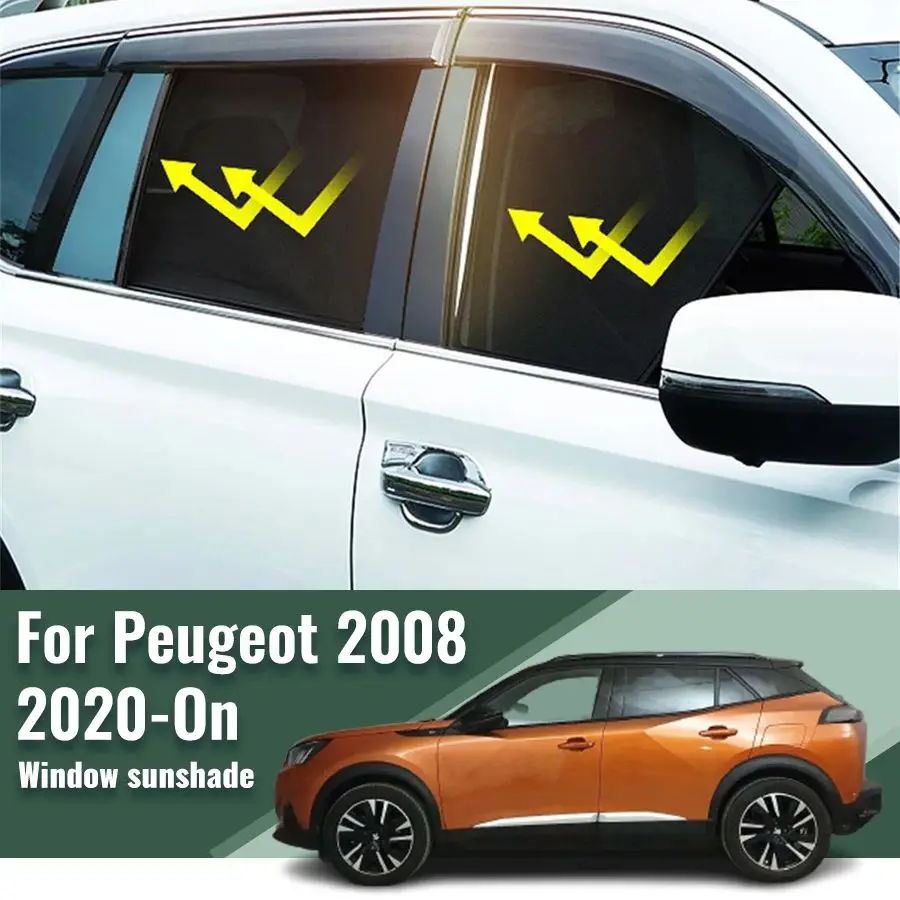

For Peugeot 2008 P24 2020 2021 2022 2023 2024 Side Window Sun Shade Visor Magnetic Car Sunshade Front Rear Windshield Curtains