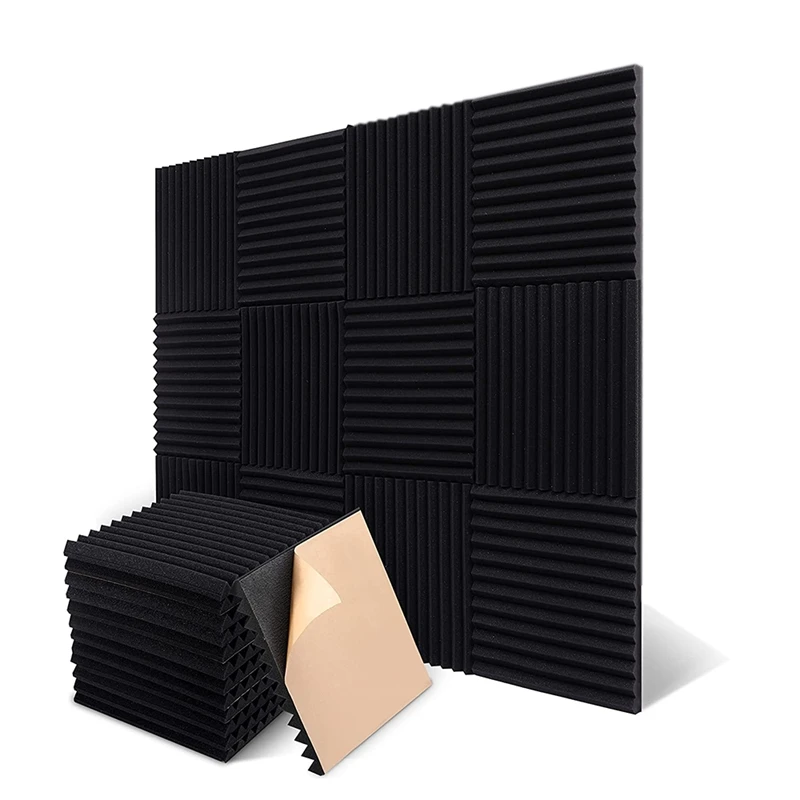 

NEW-24 Pack Acoustic Foam Panels Soundproof Studio Foam Acoustic Treatment Foam Sound Insulation Panels Wedge For Studio,Etc