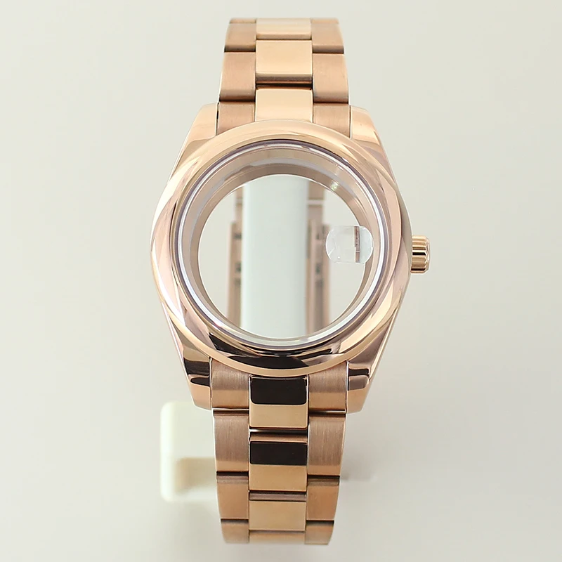 High-Quality 36mm/39mm Steel Watch Case with Sapphire Glass Bracelet