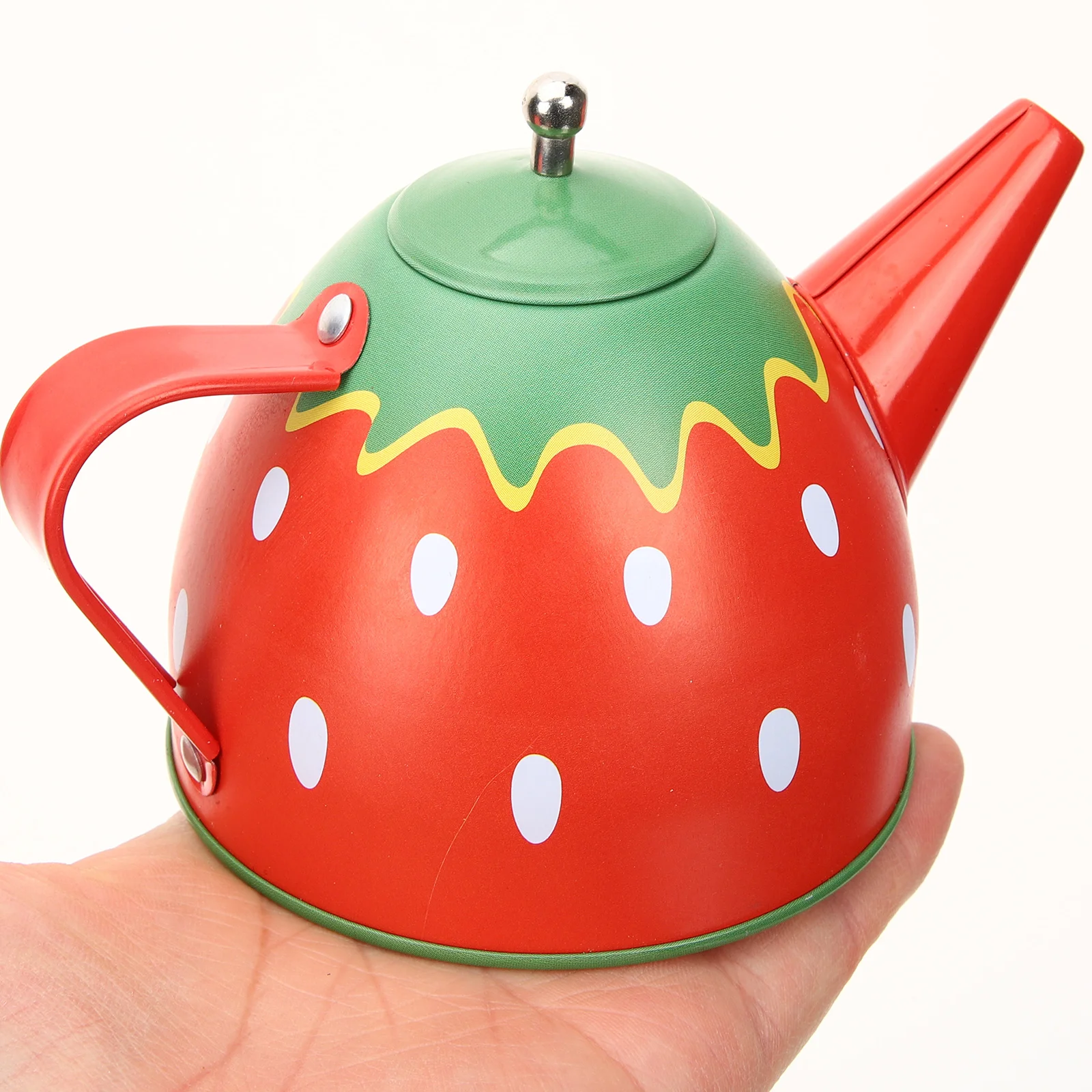 

Simulation Tea Set Time Playset House Toy Children’s Toys Tin Teapot Metal Dessert for Kids Afternoon Making Girl