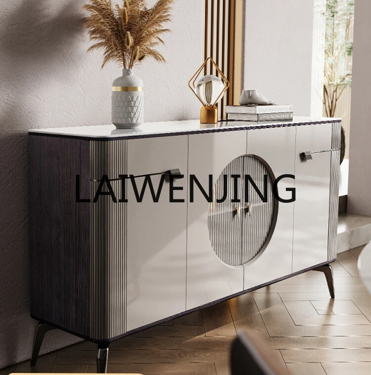 

Italian Stone Plate Dining Edge Modern Simple Home Tea Cabinet Decoration Living Room Storage Entrance Cabinet against the Wall