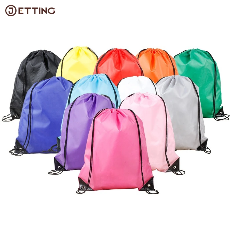 

1PCS Unisex Polyester Drawstring Bag Sport Waterproof Backpack Bundle Pocket for Men Women Student Rucksack Bag Swimming School