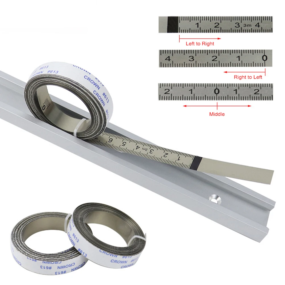 

1PC 1-3m Stainless Steel Miter Track Tape Measure Self Adhesive Metric Scale Ruler Rust-Proof Durable And Wear-Resistan Ruler