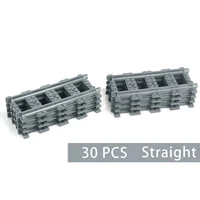 Straight train tracks Curved accessories car blocks Building Sets DIY 10-100 pcs kids toys moc bricks City switch rail crossing 2