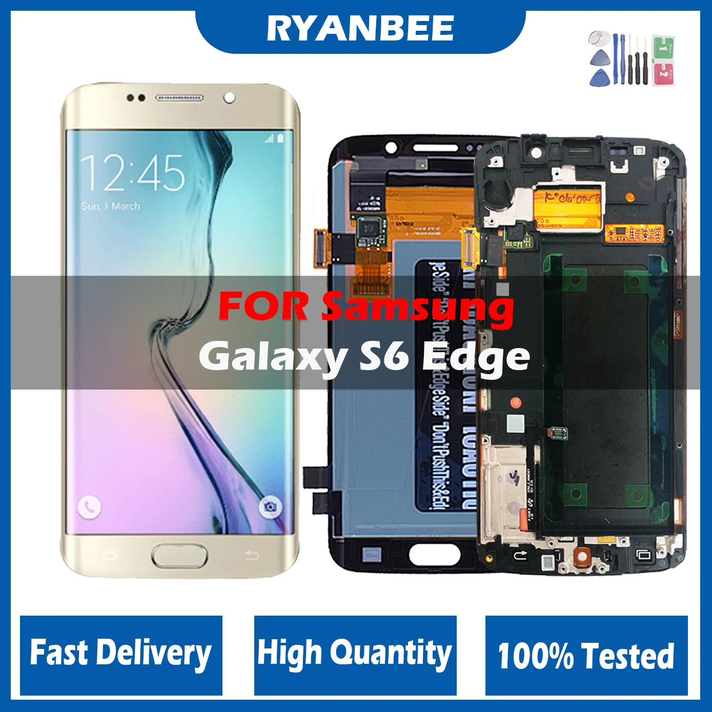 Display Super Amoled Da 5.1 ''Per Samsung Galaxy S6 Edge Lcd + Frame G925 G925I G925F Digitalizzatore Touch Screen