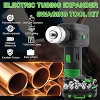 Electric Tubing Expander Swaging Tool Kit 7 Sizes 3/8"-1-1/8" HVAC Copper Tube Power Tool Set 2