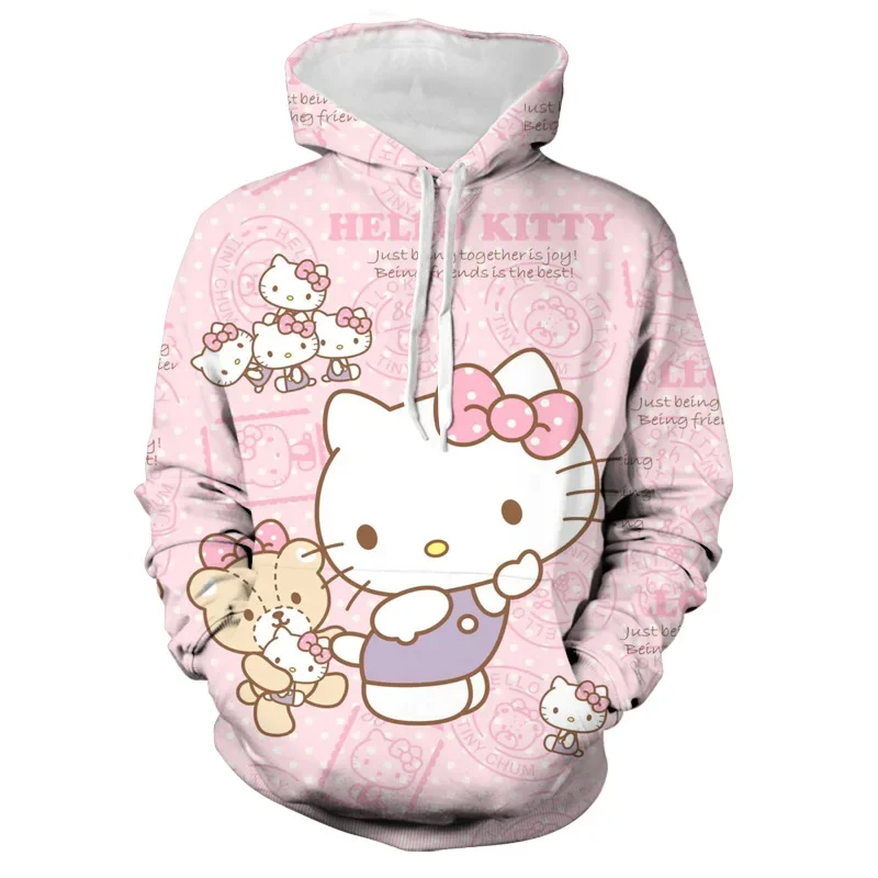 

Костюм для косплея Hello Kitty, толстовки с капюшоном, свитшот, модная повседневная тонкая куртка на весну и осень, топы для мужчин и женщин, для девочек