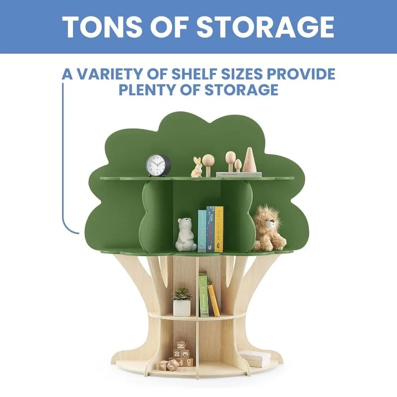 Delta Children Tree Bookcase - Greenguard Gold Certified, Fern Green/Crafted Natural 6