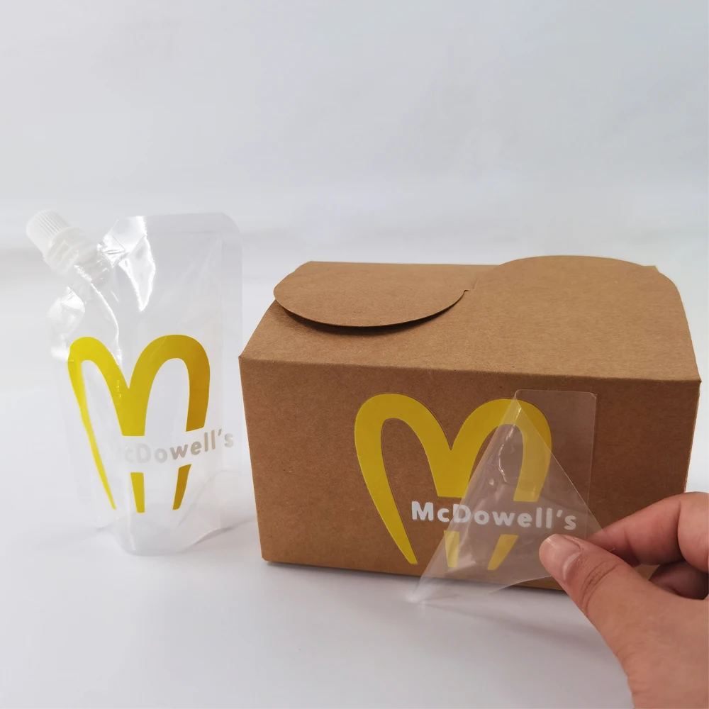 90x50mm 100pcs 맞춤형 브랜드 로고 UV 색상 3D 광택 데칼 전송 라벨 Pegatinas 투명 필름 없음 방수 셀프 접착