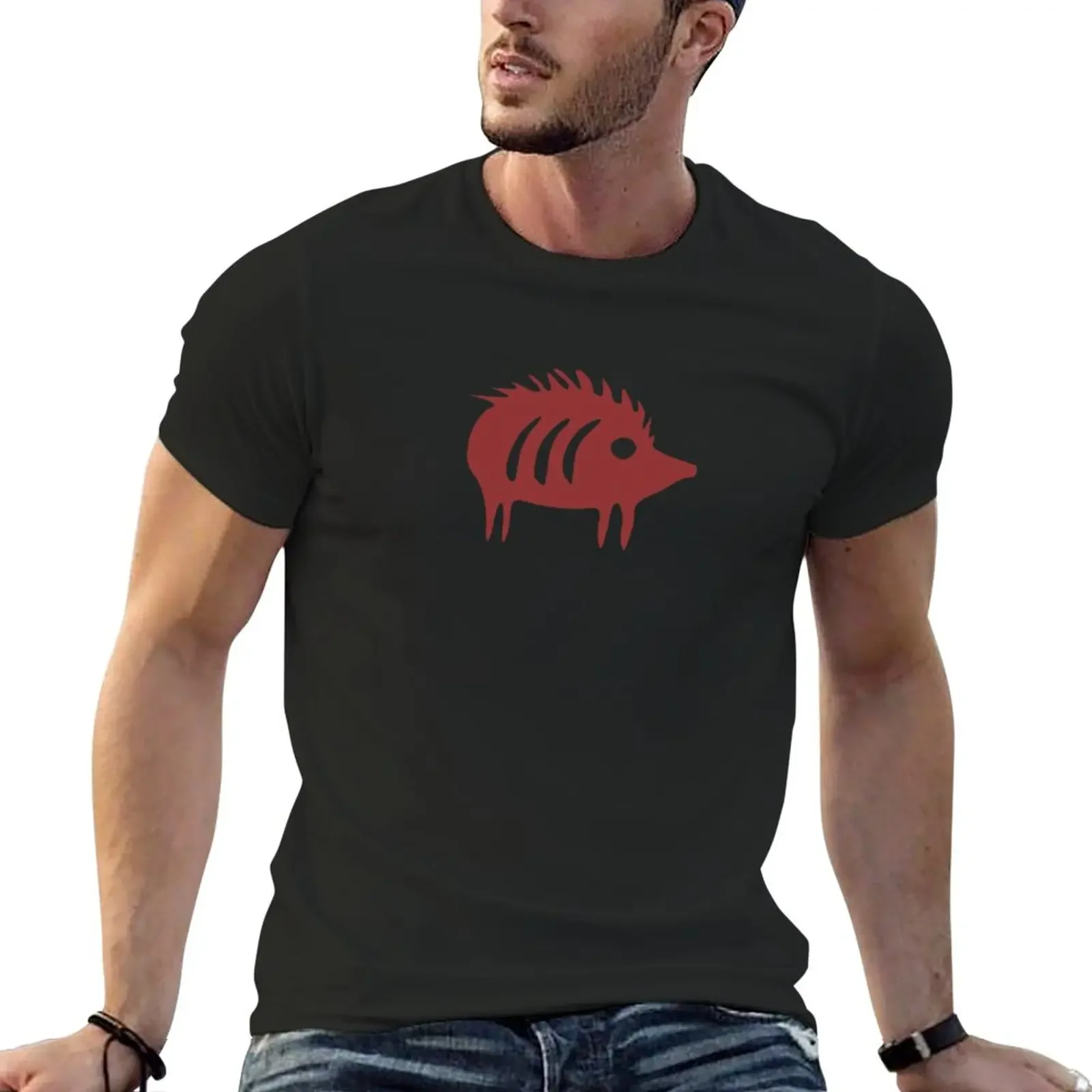 

petroglyph wild boar T-Shirt summer tops Blouse customs design your own plain black t shirts men
