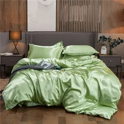 Premium Rayon Satin Duvet Cover - Luxurious Smooth Solid Quilt Cover - AU EU King size 1 pc (5)
