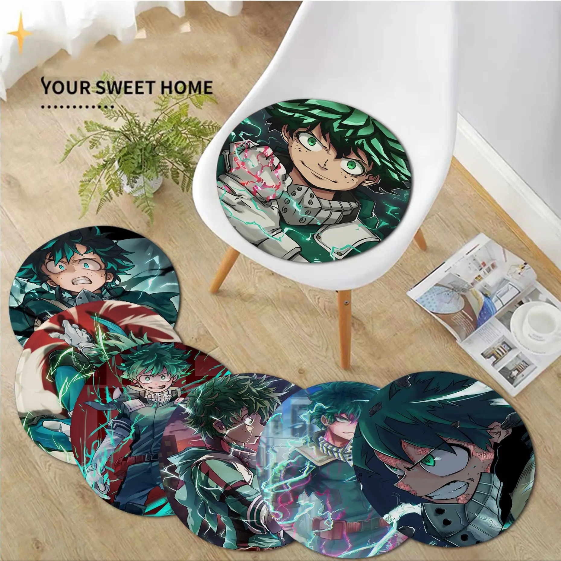 

Anime My Hero Academia Anime Midoriya Izuku Modern Minimalist Style Meditation Cushion Stool Pad Dining Seat Anti-Slip Chair Mat