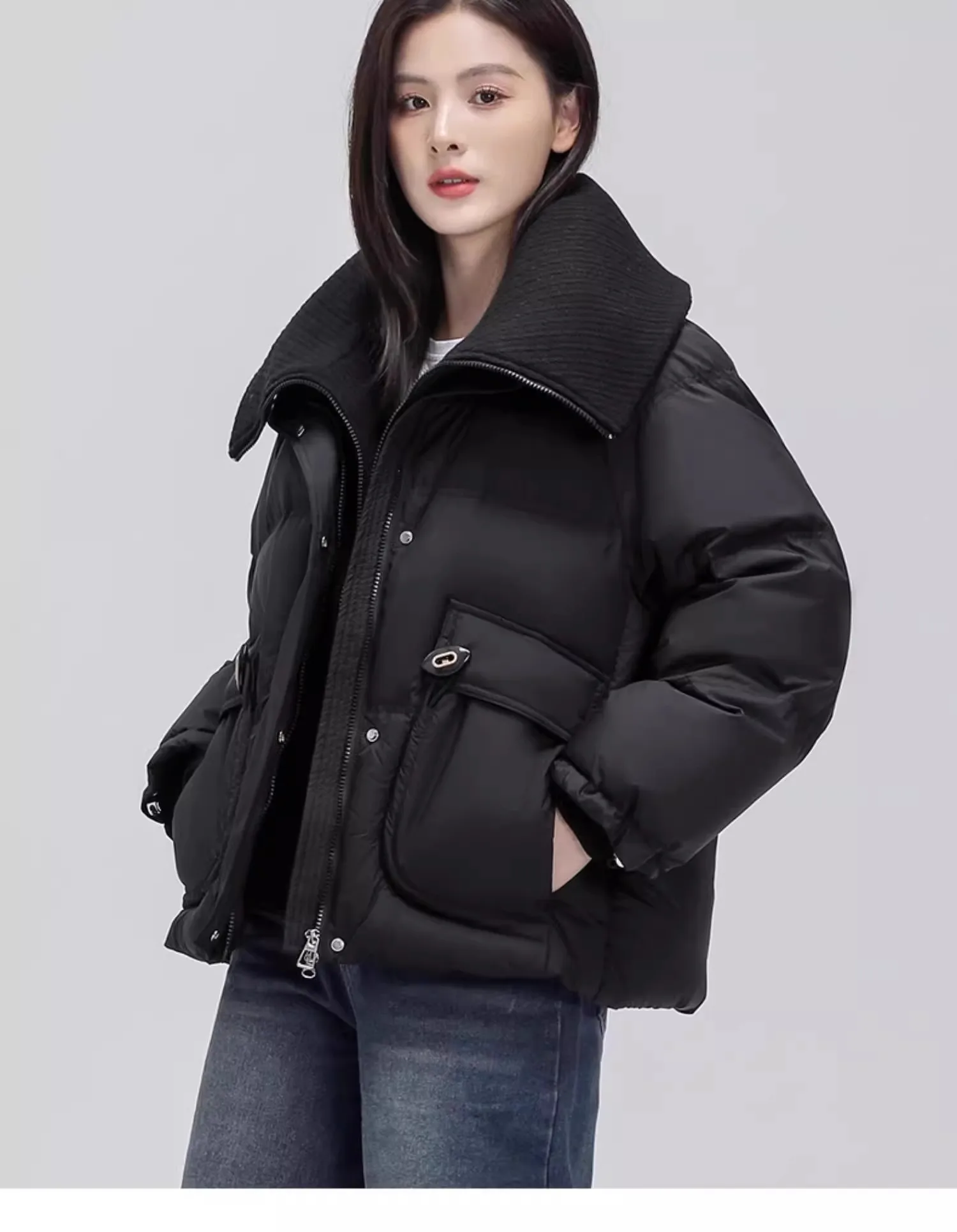 

Women's Clothing High-End Lapel Design down Jacket Winter New 170