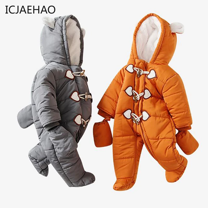 Boys Snow Infant Baby Girls Boys Winter Romper Coats Hooded Newborn Snowsuit Jumpsuit Down Coat Jackets Jumpsuit Bodysuit