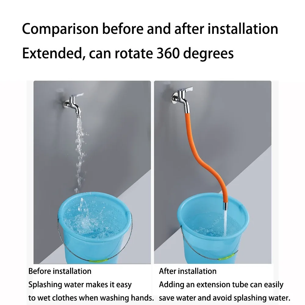360&deg; Rotating Flexible Bending Faucet Extender Bathroom Kitchen Sink Universal Splash Accessory
