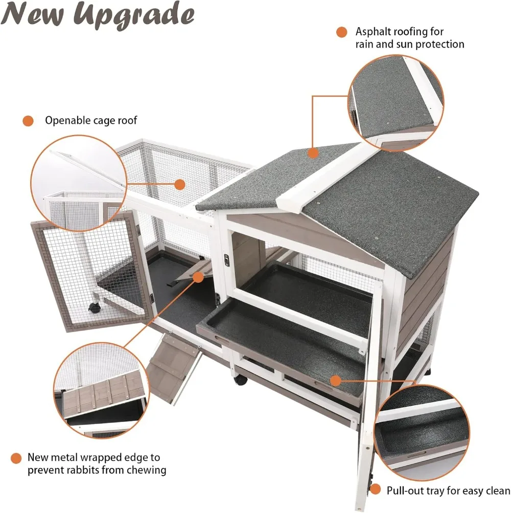 2 Story Rabbit Hutch, Guinea Pig & Small Pets Cage 3