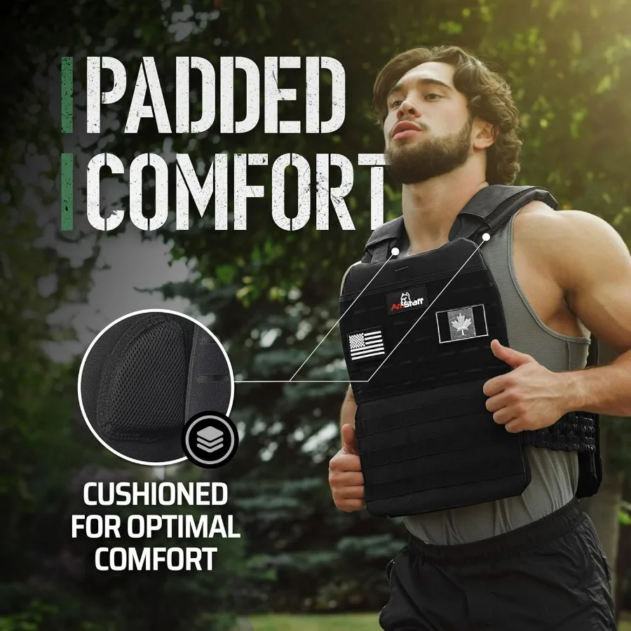 Tactical Weighted Vest - Adjustable Weight Vests - Versatile Wearable Vest for Fitness Workouts, Strength and Endurance Training
