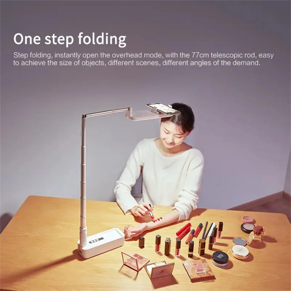 Description Picture 4 of itemCOOL DIER 2025 New Live Selfie stick Phone stand, Foldable multi angle adjustable desktop stand With LED Light Bluetooth shutter