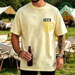 Men's Vintage Beer - Themed Oversized Casual T - Shirt - S (1)