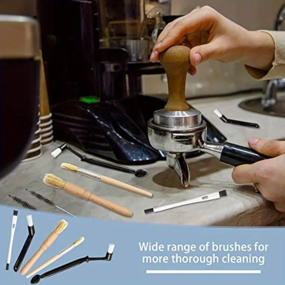 Kit De 15 Brosses De Nettoyage Pour Machine à Café - Poils De Porc & Plastique - Nettoyage Expresso, Moulin, Joints