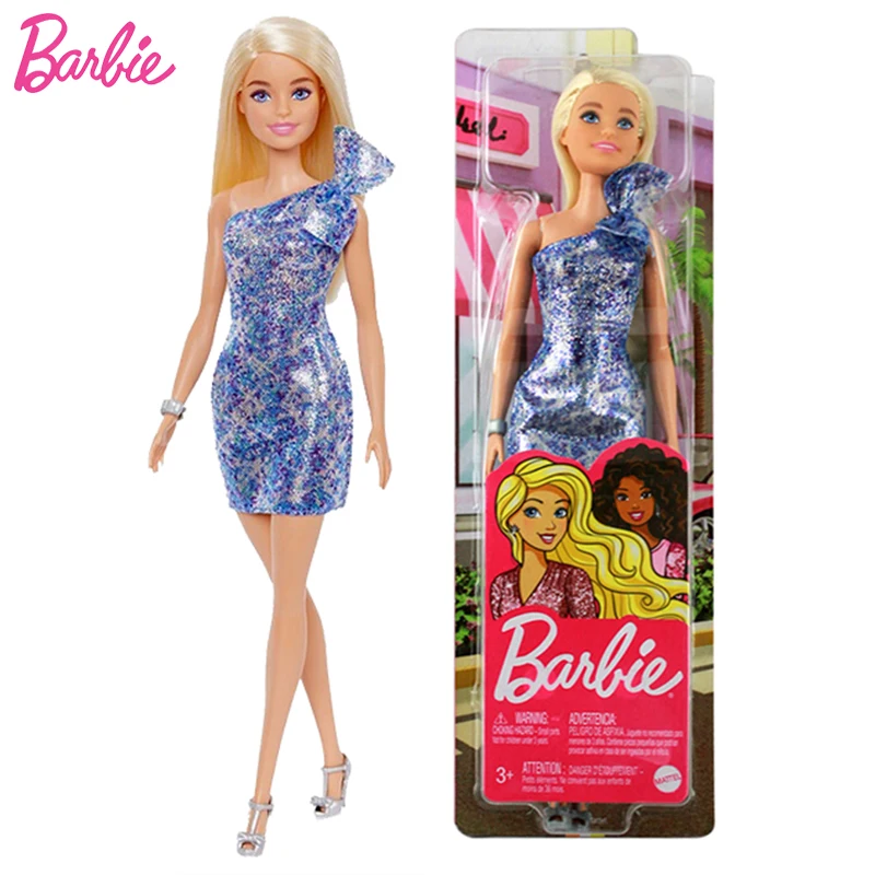 Barbie original moda loira cabelo cor bloco roupa com cintura