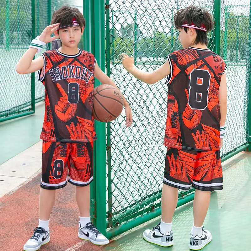 2 Pièces Maillot Basketball Enfant 2023 Maillots de Basketball