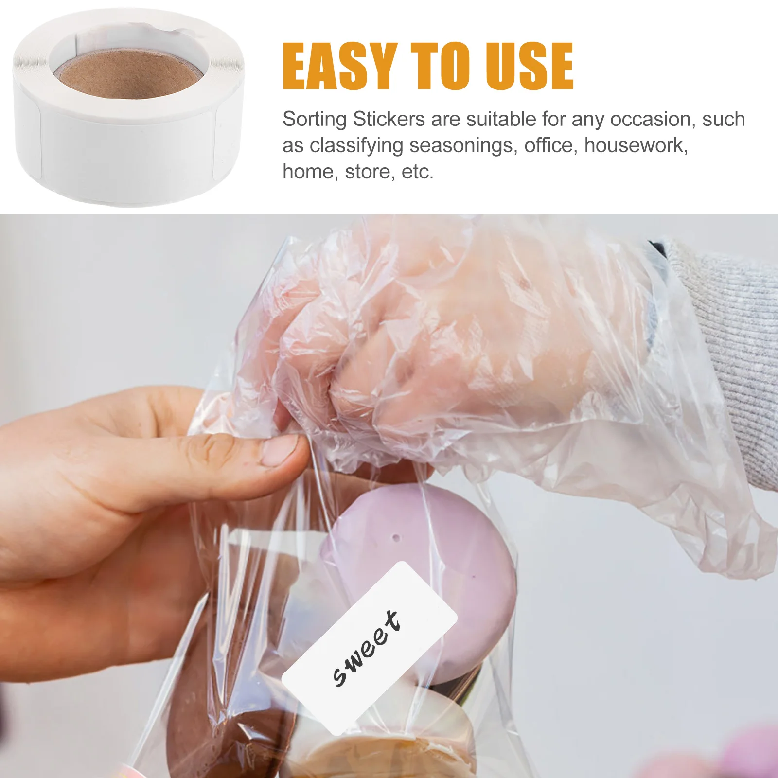 빈 쓰기 가능한 자체 접착 종이 라벨 스티커 보관 홈 오피스 조미료 분류 이름 태그 정렬
