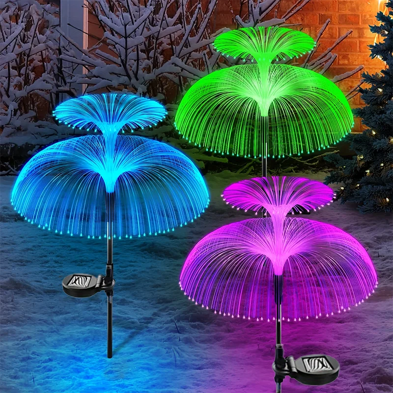 thumbnail image 1 of 1 paquete de 1/2/3 capas de luces solares de medusas para árbol de Navidad con decoraciones LED de Halloween que cambian de color, 1 of 5