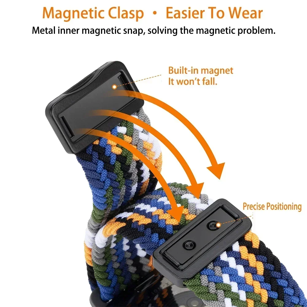 Magnetic Nylon Sports Watch Band, 20-22mm, Universal Fit