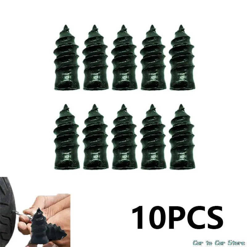 

10Pcs Auto Motorcycle Vacuum Tire Repair Rubber Nail Fast Tool Self-Service Tire Repair Nail Bike Wheel Tire Repair Kits