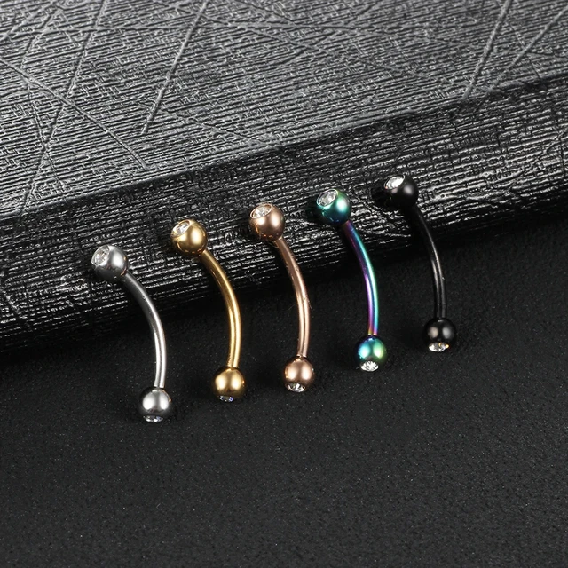 1PC Steel Eyebrow Banana Piercings Curved Barbell Ring Lip Labret Tongue Piercings Daith Helix Earring Piercings Body Jewelry 4