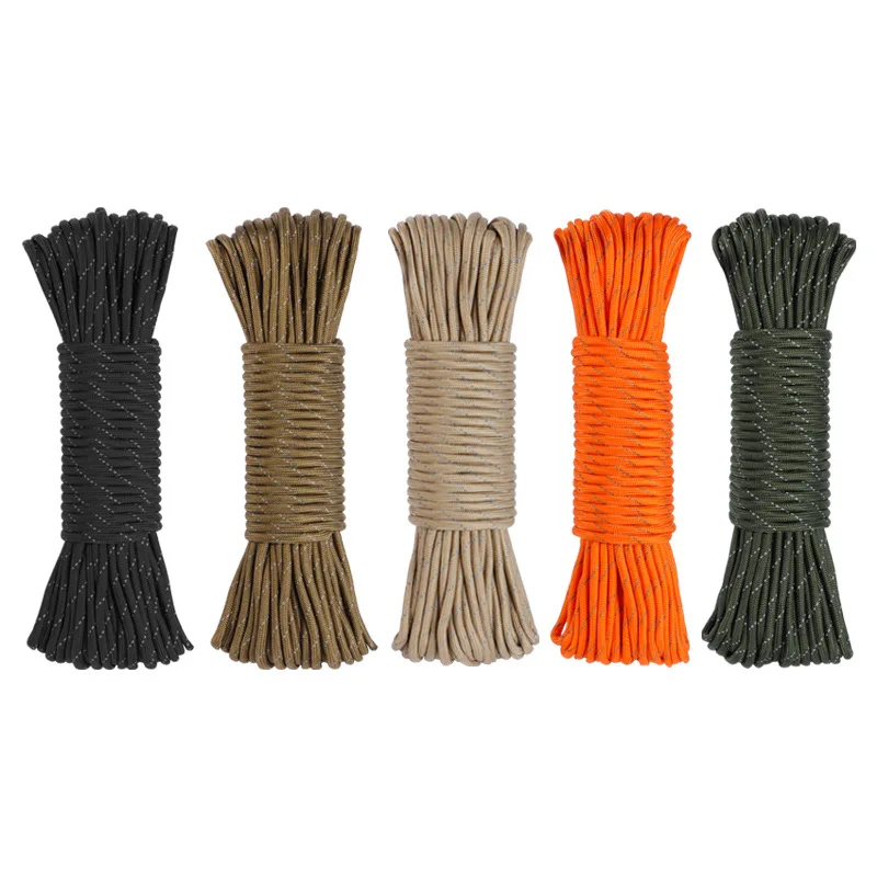 

6mm Tent Rope 31m Extended 15 Core Outdoor Load Bearing Parachute Traction Rope Bundle Rescue Mountaineering Rope