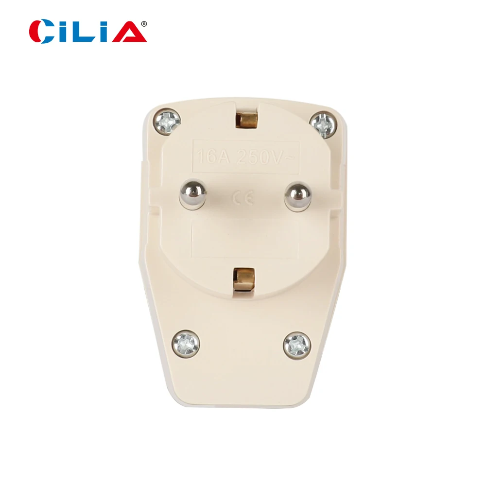 European Type C Power Plug with Switch, CE & RoHS Certified, 250V, 16A, Durable ABS Construction
